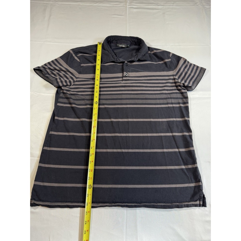 Apt. 9 Polo‎ Shirt Mens Large Black Gray Short Sleeve Soft Cotton Blend Casual - Picture 4 of 4